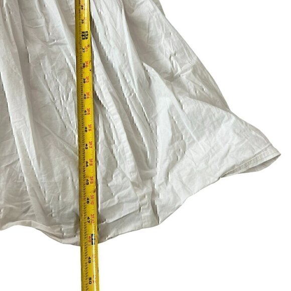 Staud Womens Dress 2 White Demi Maxi Puff Sleeve Button Tiered Zipped Pockets - Picture 8 of 16